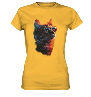 Neon-Katzenkönig – Leuchtende Farbenpracht - Ladies Premium Shirt Bright Lights Arts