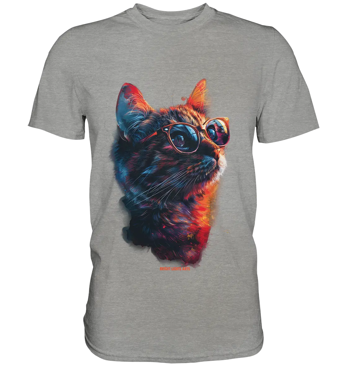 Neon-Katzenkönig – Leuchtende Farbenpracht - Premium Shirt Bright Lights Arts
