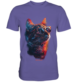 Neon-Katzenkönig – Leuchtende Farbenpracht - Premium Shirt Bright Lights Arts