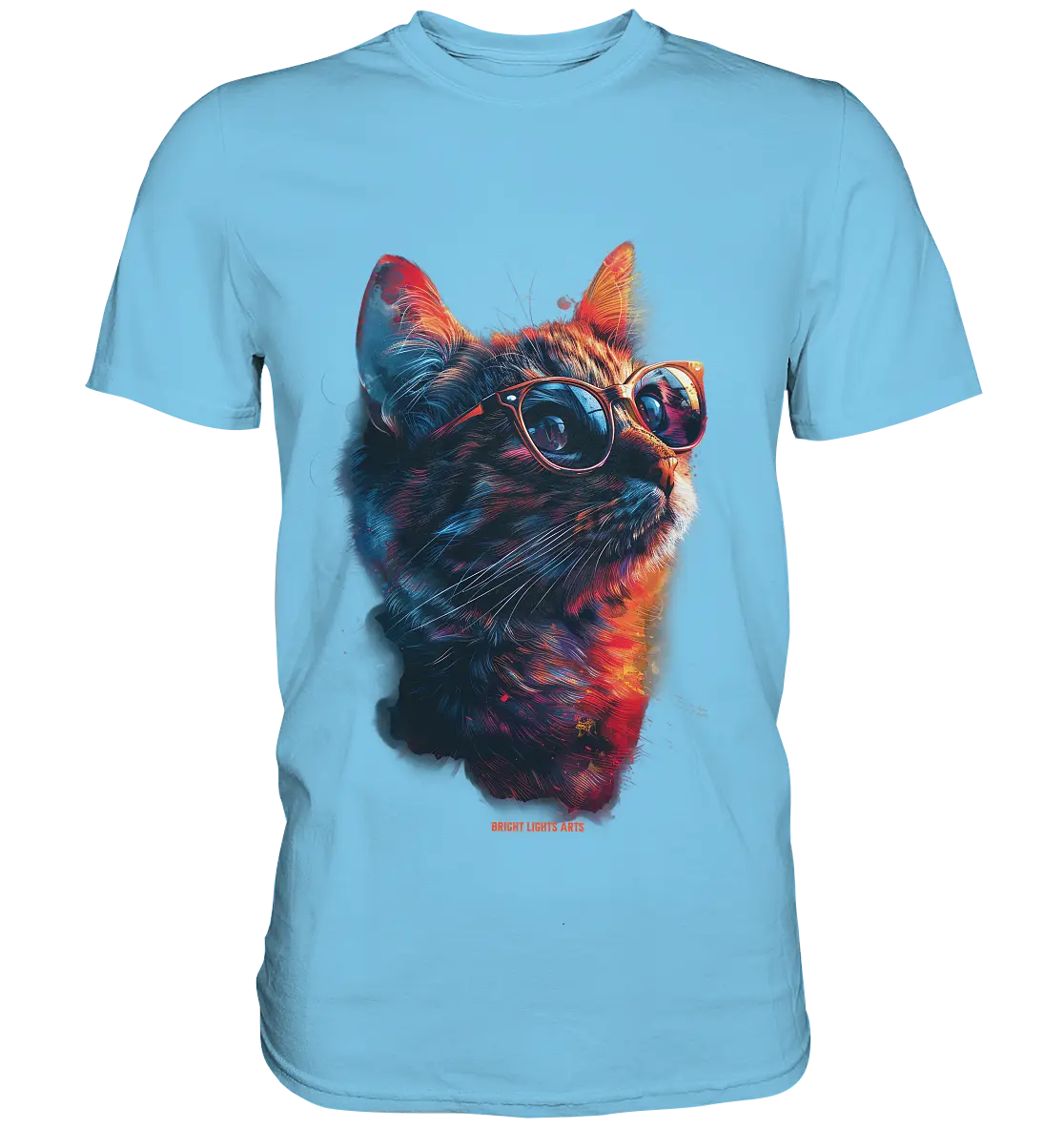 Neon-Katzenkönig – Leuchtende Farbenpracht - Premium Shirt Bright Lights Arts