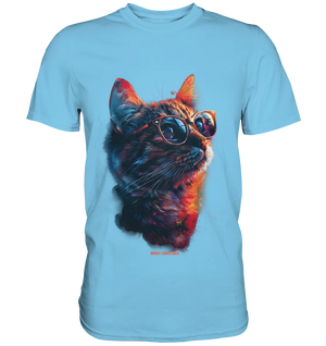 Neon-Katzenkönig – Leuchtende Farbenpracht - Premium Shirt Bright Lights Arts
