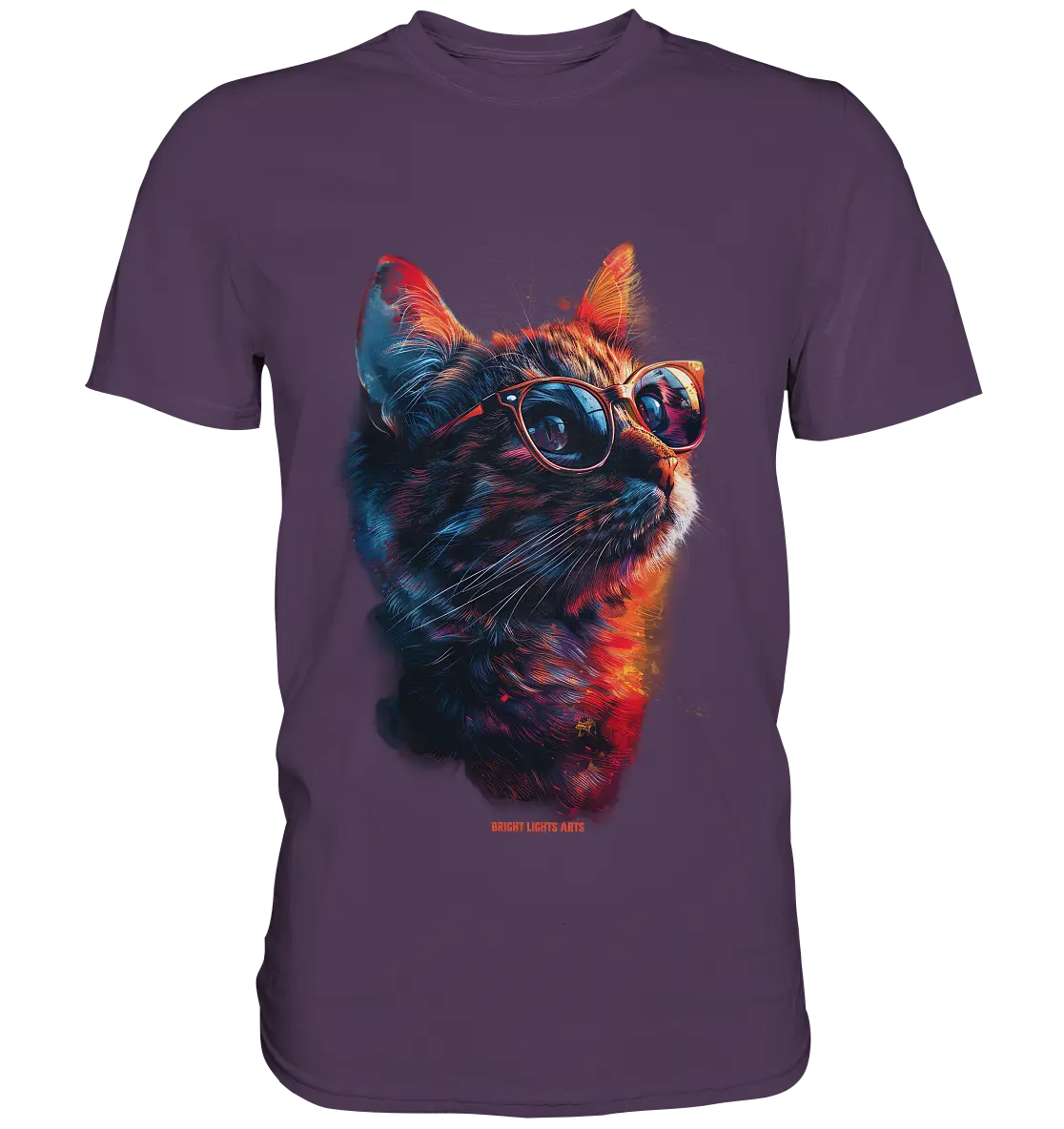 Neon-Katzenkönig – Leuchtende Farbenpracht - Premium Shirt Bright Lights Arts