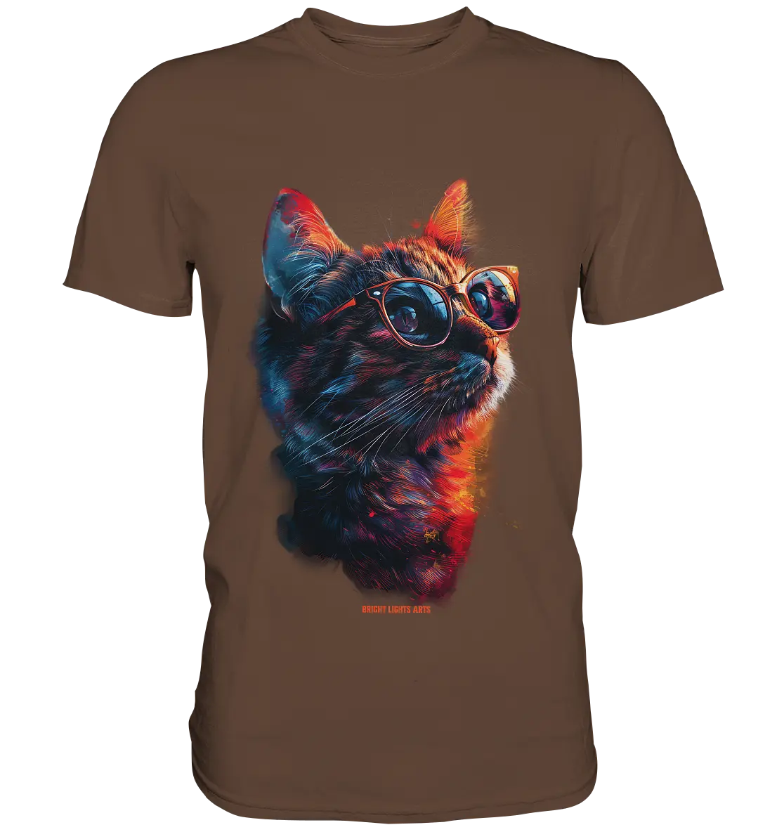 Neon-Katzenkönig – Leuchtende Farbenpracht - Premium Shirt Bright Lights Arts