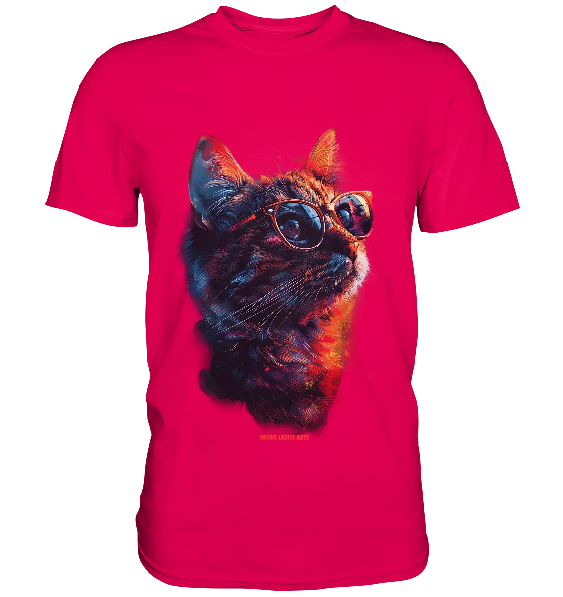 Neon-Katzenkönig – Leuchtende Farbenpracht - Premium Shirt Bright Lights Arts