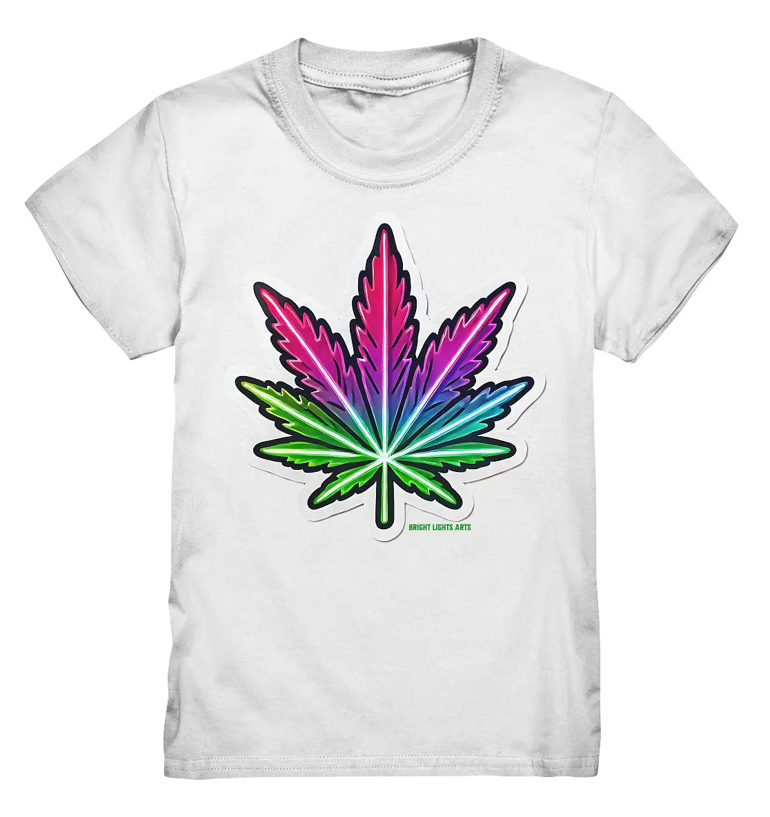 Neon Leaf – Farbenfrohes Kunstwerk - Kids Premium Shirt Bright Lights Arts