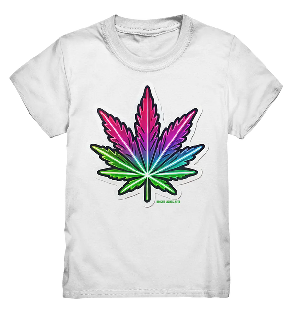Neon Leaf – Farbenfrohes Kunstwerk - Kids Premium Shirt Bright Lights Arts