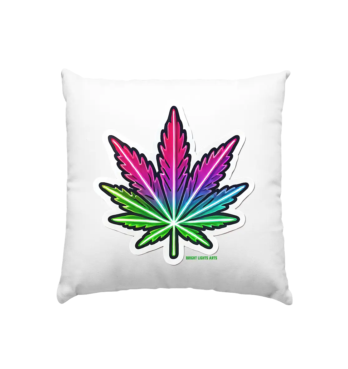 Neon Leaf – Farbenfrohes Kunstwerk - Kissen 40x40cm Bright Lights Arts