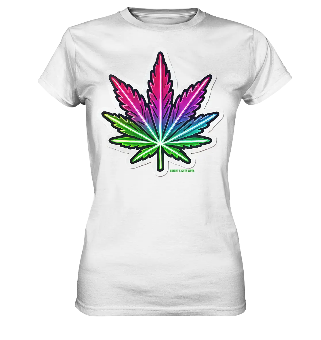 Neon Leaf – Farbenfrohes Kunstwerk - Ladies Premium Shirt Bright Lights Arts