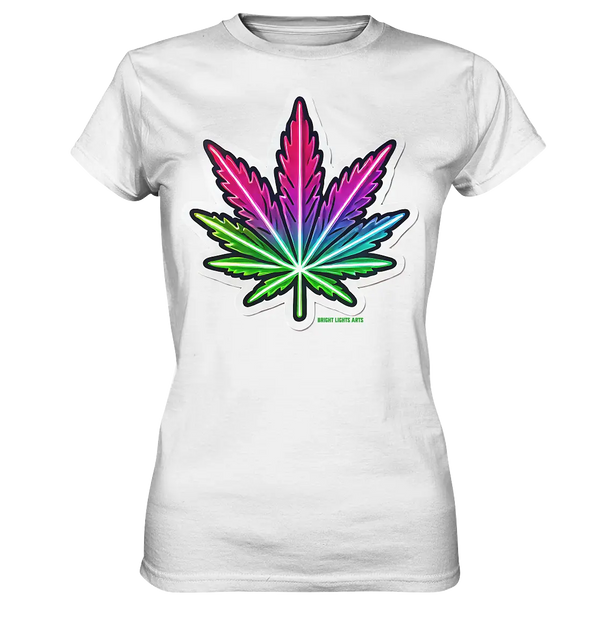 Neon Leaf – Farbenfrohes Kunstwerk - Ladies Premium Shirt Bright Lights Arts