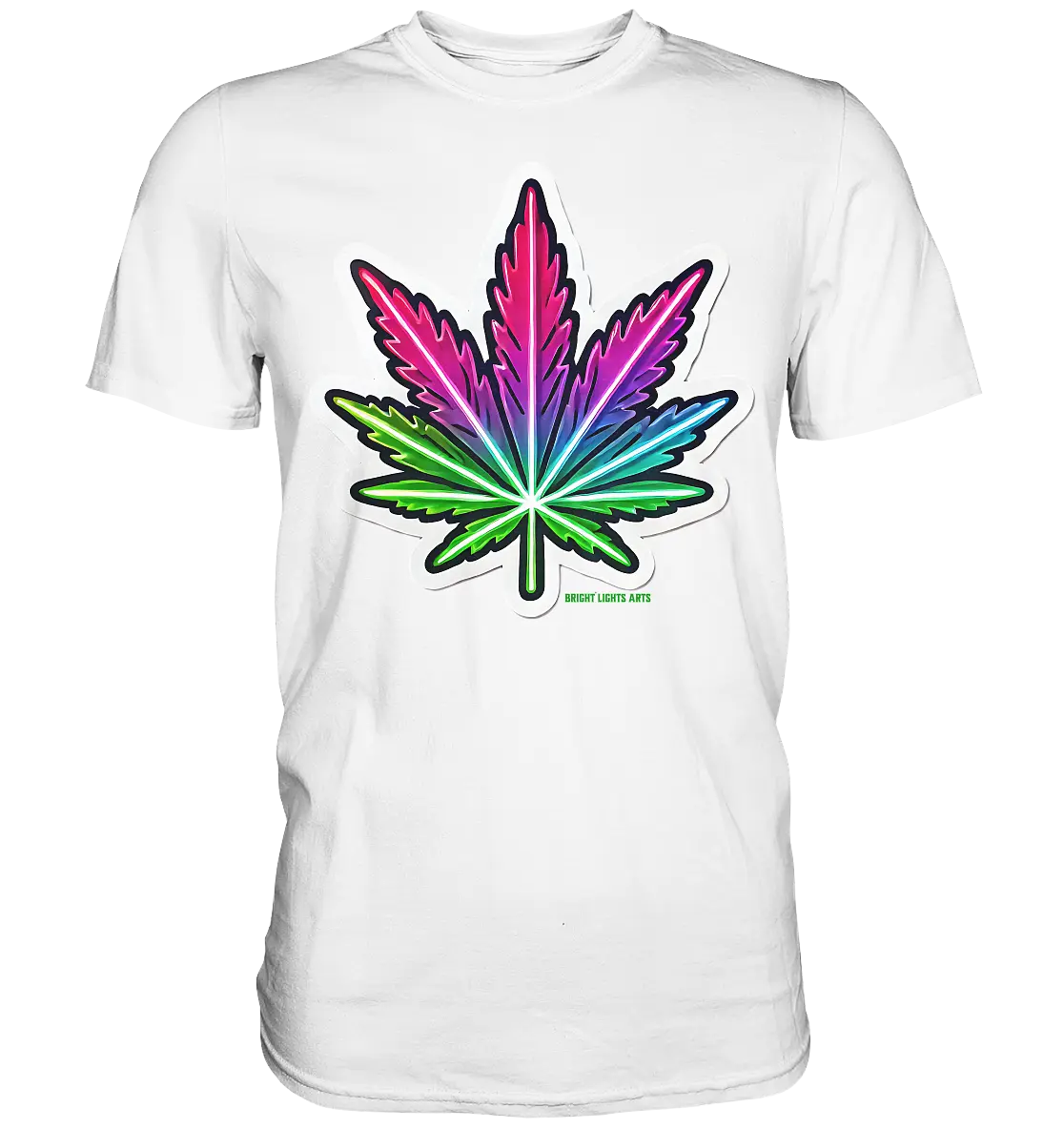 Neon Leaf – Farbenfrohes Kunstwerk - Premium Shirt Bright Lights Arts
