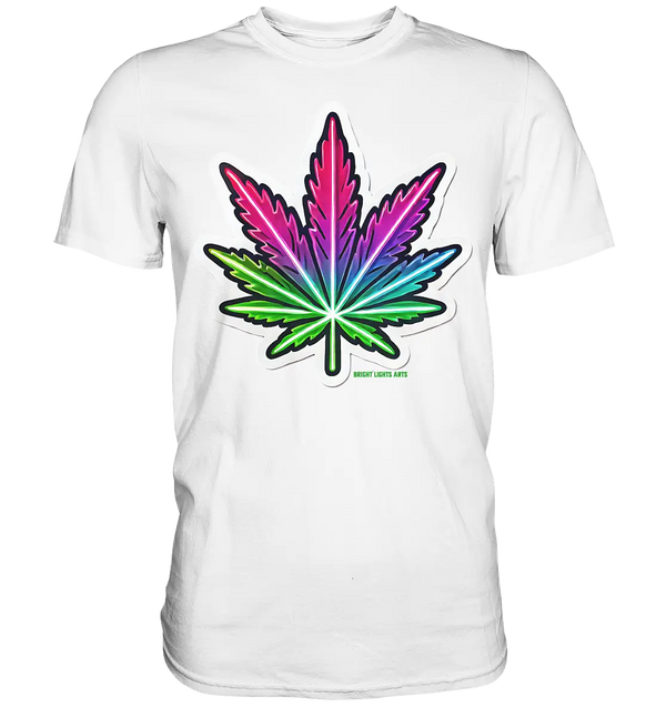 Neon Leaf – Farbenfrohes Kunstwerk - Premium Shirt Bright Lights Arts