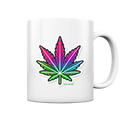 Neon Leaf – Farbenfrohes Kunstwerk - Tasse glossy Bright Lights Arts