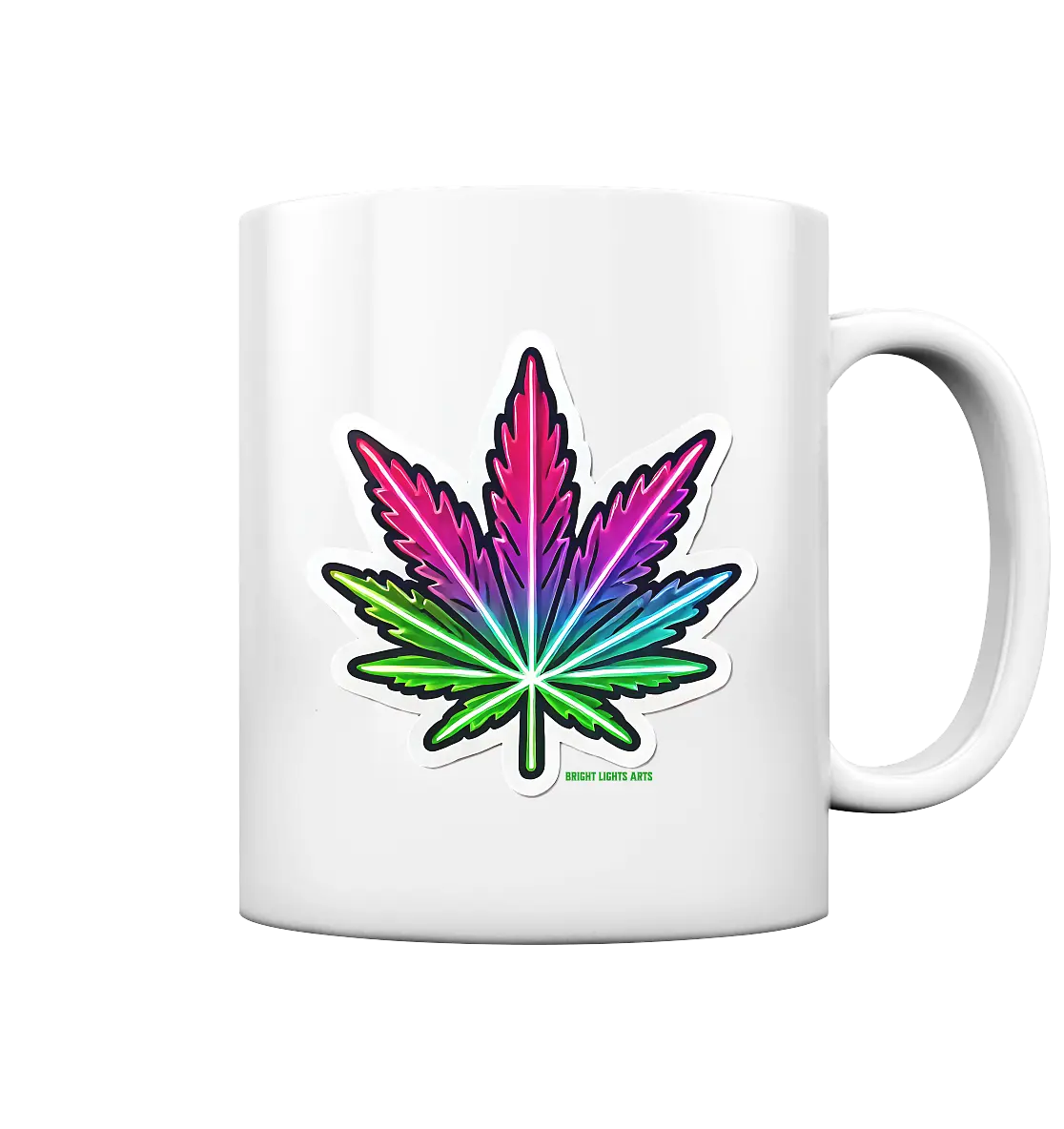 Neon Leaf – Farbenfrohes Kunstwerk - Tasse glossy Bright Lights Arts