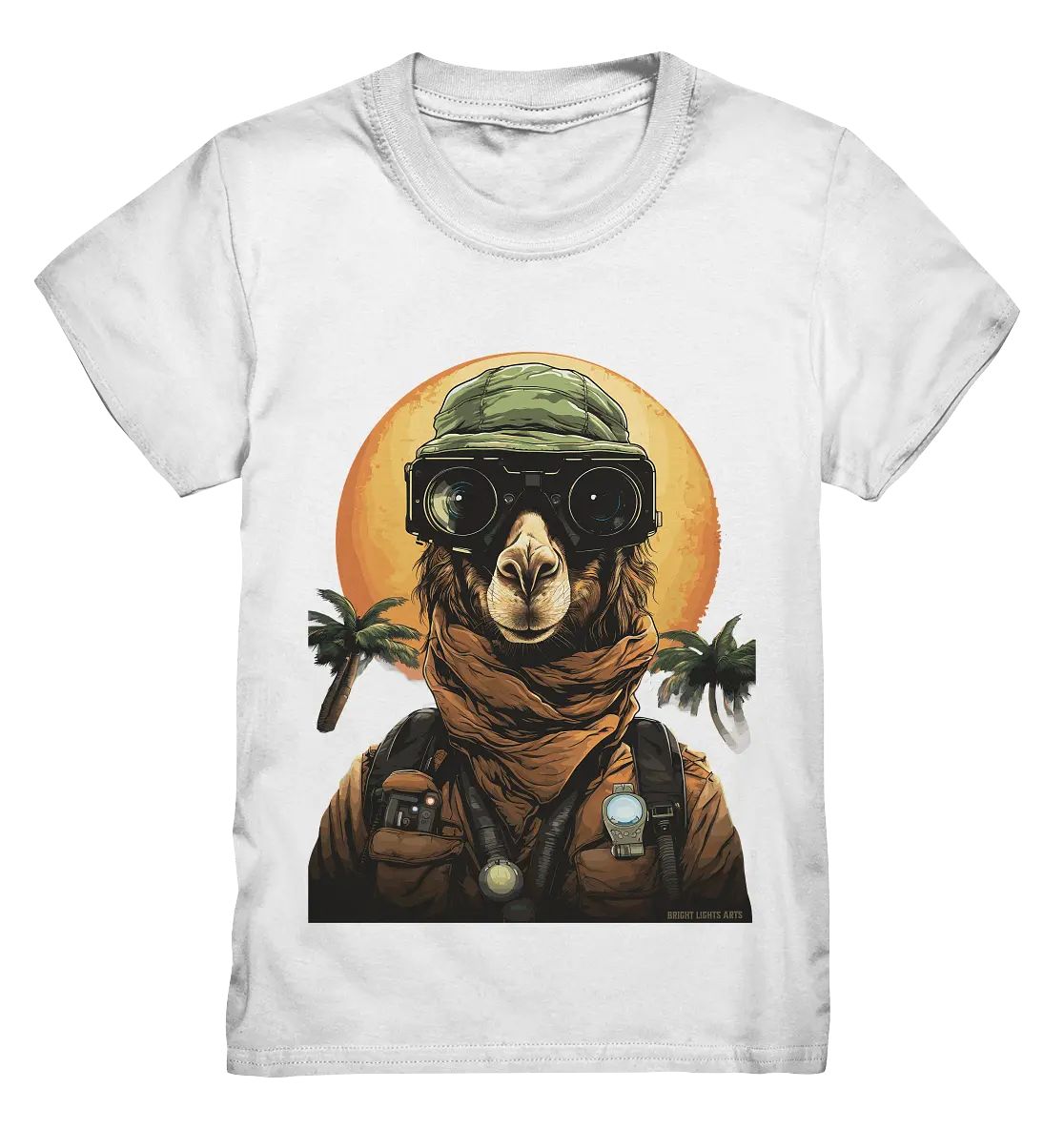 Night Ops Camel – Abenteuerliches und humorvolles Wüstendesign - Kids Premium Shirt Bright Lights Arts