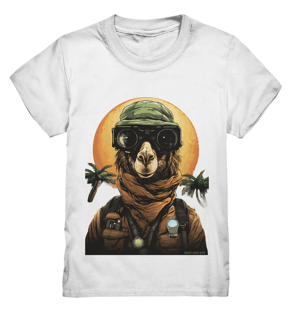 Night Ops Camel – Abenteuerliches und humorvolles Wüstendesign - Kids Premium Shirt Bright Lights Arts