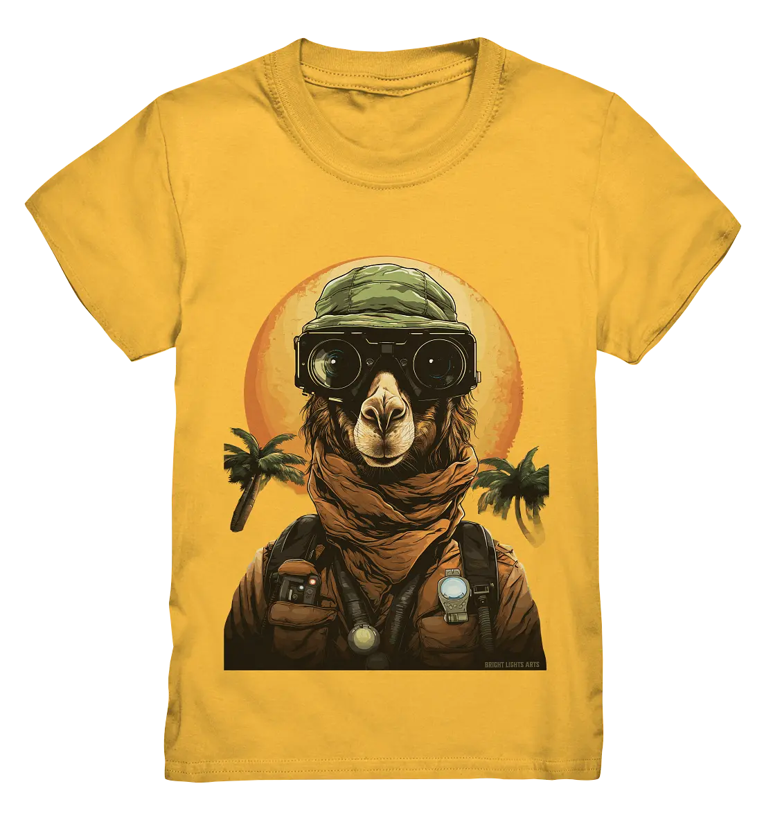 Night Ops Camel – Abenteuerliches und humorvolles Wüstendesign - Kids Premium Shirt Bright Lights Arts