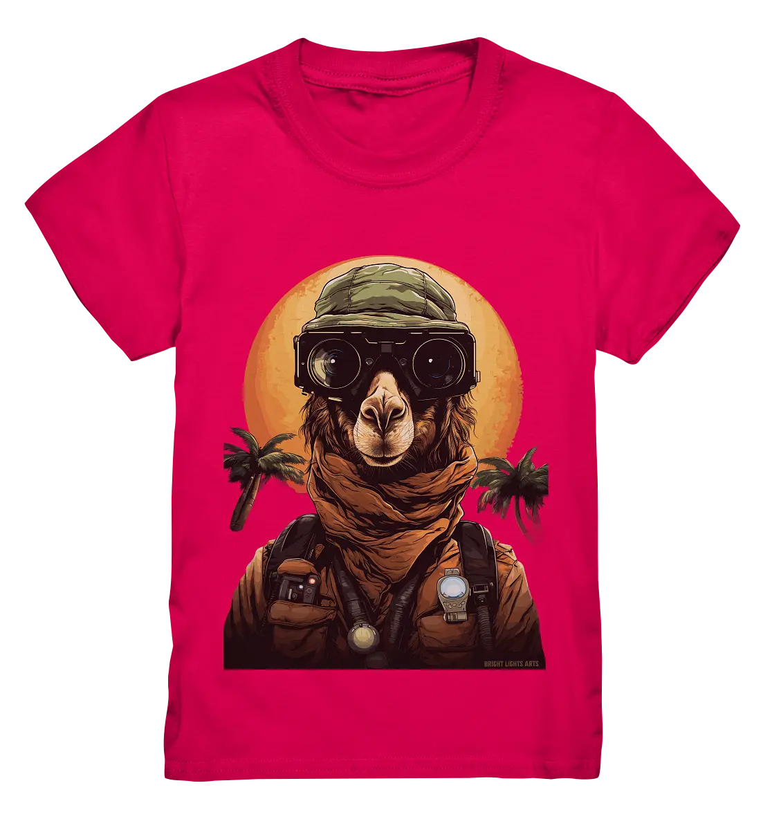 Night Ops Camel – Abenteuerliches und humorvolles Wüstendesign - Kids Premium Shirt Bright Lights Arts
