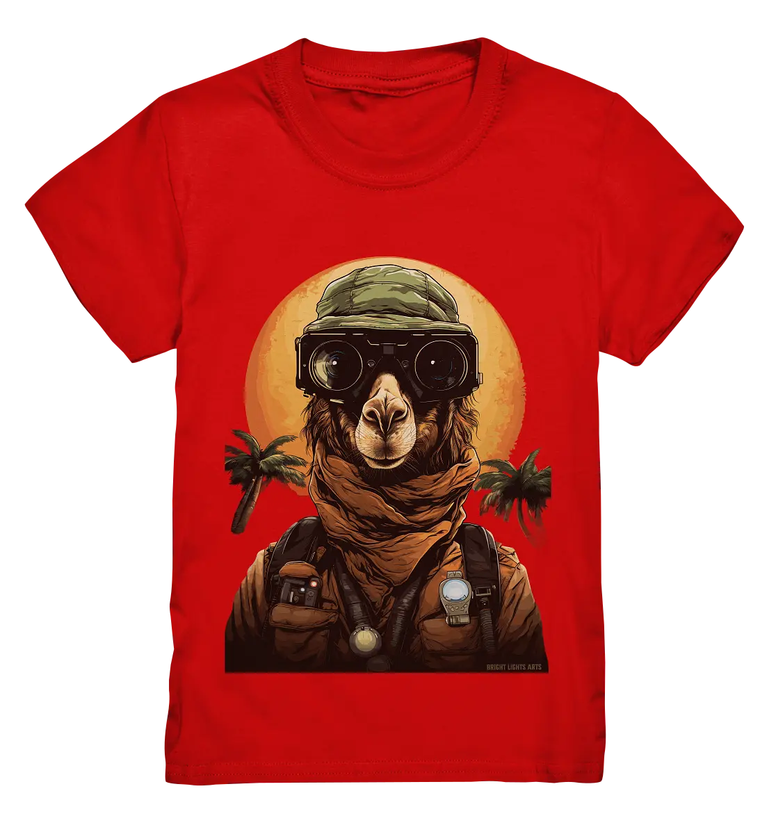 Night Ops Camel – Abenteuerliches und humorvolles Wüstendesign - Kids Premium Shirt Bright Lights Arts