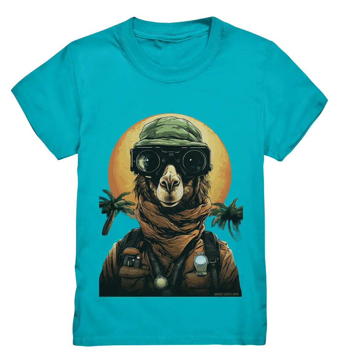Night Ops Camel – Abenteuerliches und humorvolles Wüstendesign - Kids Premium Shirt Bright Lights Arts