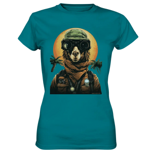 Night Ops Camel – Abenteuerliches und humorvolles Wüstendesign - Ladies Premium Shirt Bright Lights Arts