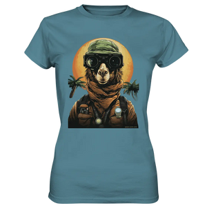Night Ops Camel – Abenteuerliches und humorvolles Wüstendesign - Ladies Premium Shirt Bright Lights Arts
