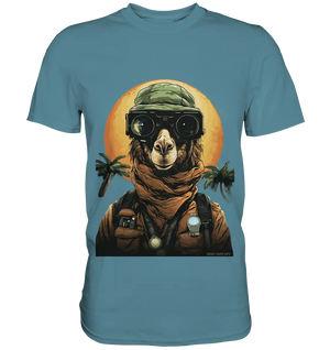 Night Ops Camel – Abenteuerliches und humorvolles Wüstendesign - Premium Shirt Bright Lights Arts