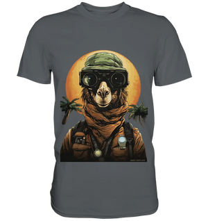 Night Ops Camel – Abenteuerliches und humorvolles Wüstendesign - Premium Shirt Bright Lights Arts