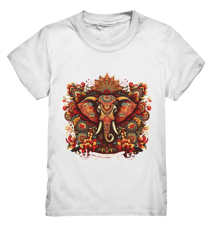 Ornamentaler Elefant: Kunstvolle Farbenpracht - Kids Premium Shirt Bright Lights Arts