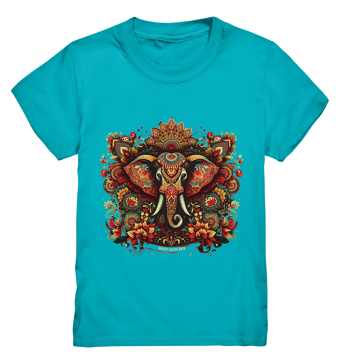 Ornamentaler Elefant: Kunstvolle Farbenpracht - Kids Premium Shirt Bright Lights Arts