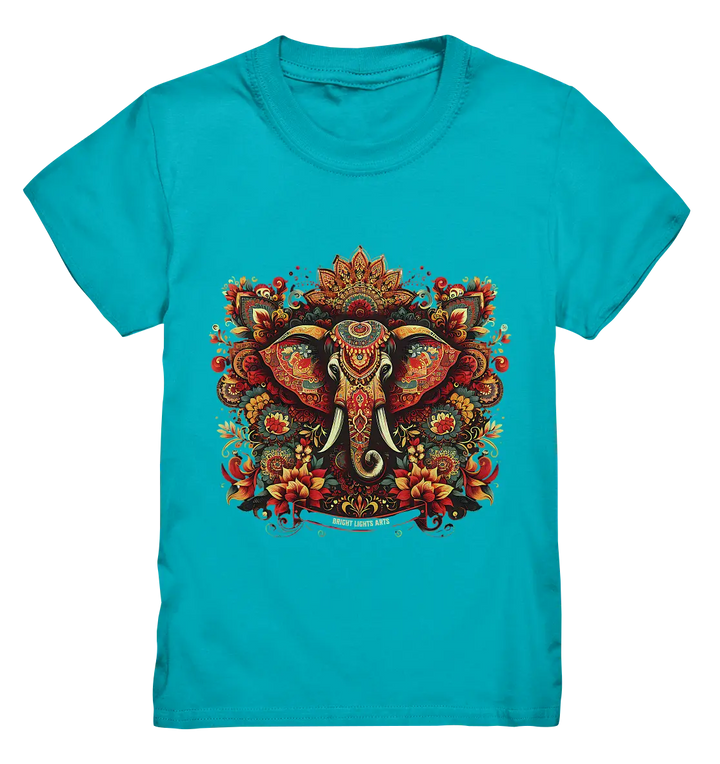Ornamentaler Elefant: Kunstvolle Farbenpracht - Kids Premium Shirt Bright Lights Arts