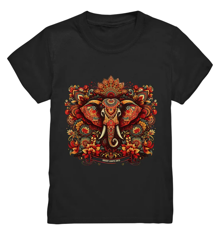 Ornamentaler Elefant: Kunstvolle Farbenpracht - Kids Premium Shirt Bright Lights Arts