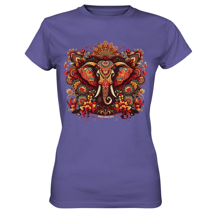Ornamentaler Elefant: Kunstvolle Farbenpracht - Ladies Premium Shirt Bright Lights Arts