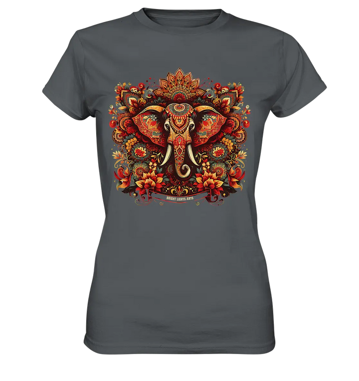 Ornamentaler Elefant: Kunstvolle Farbenpracht - Ladies Premium Shirt Bright Lights Arts