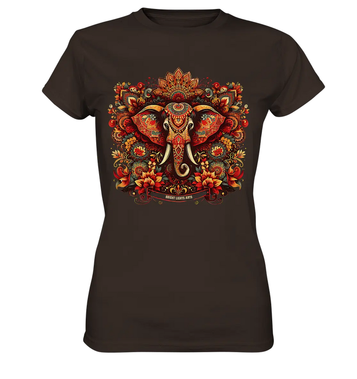 Ornamentaler Elefant: Kunstvolle Farbenpracht - Ladies Premium Shirt Bright Lights Arts