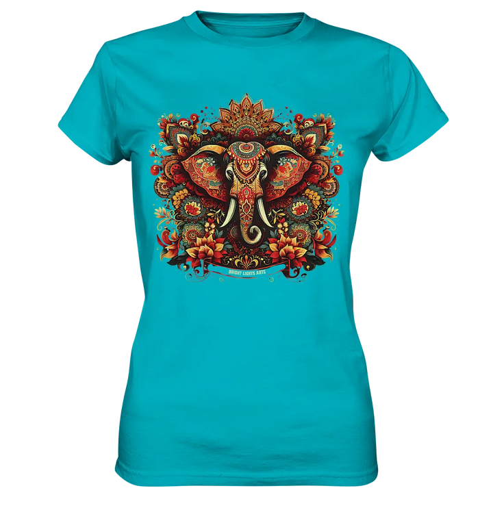 Ornamentaler Elefant: Kunstvolle Farbenpracht - Ladies Premium Shirt Bright Lights Arts