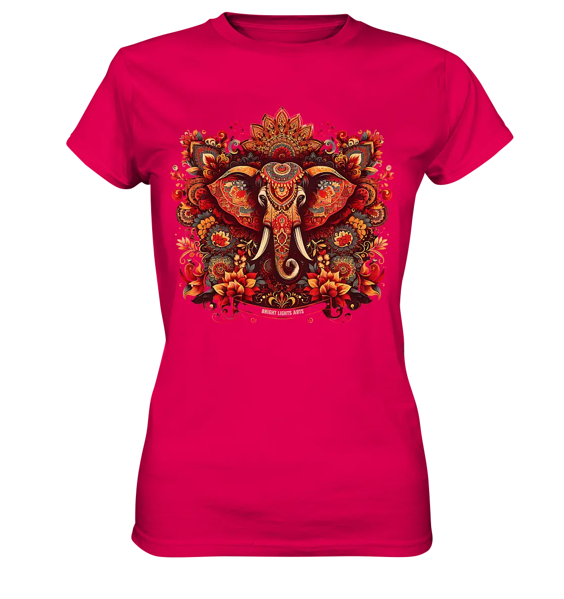 Ornamentaler Elefant: Kunstvolle Farbenpracht - Ladies Premium Shirt Bright Lights Arts
