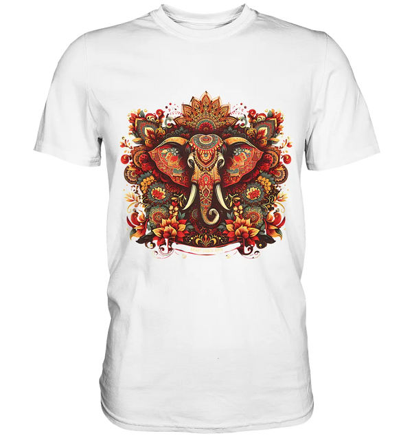 Ornamentaler Elefant: Kunstvolle Farbenpracht - Premium Shirt Bright Lights Arts