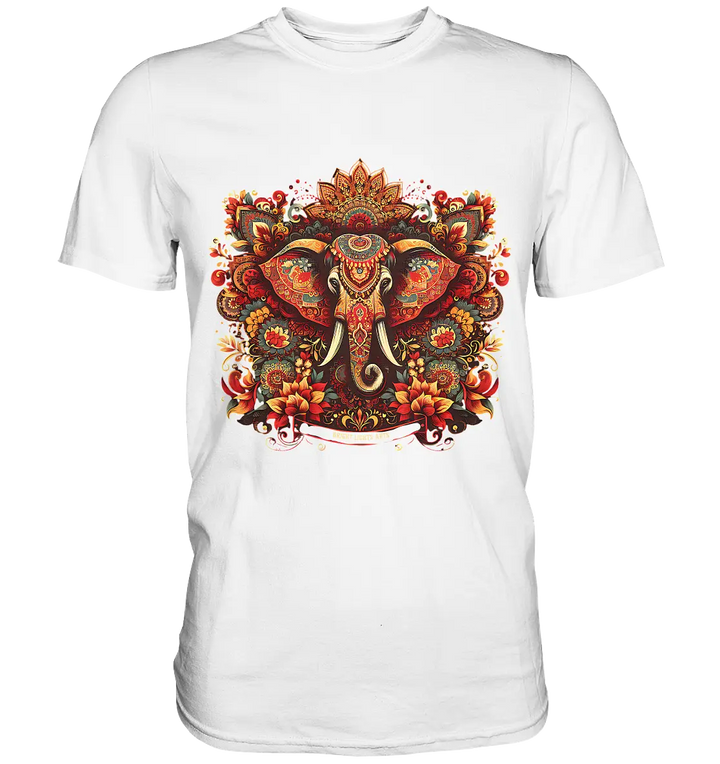 Ornamentaler Elefant: Kunstvolle Farbenpracht - Premium Shirt Bright Lights Arts