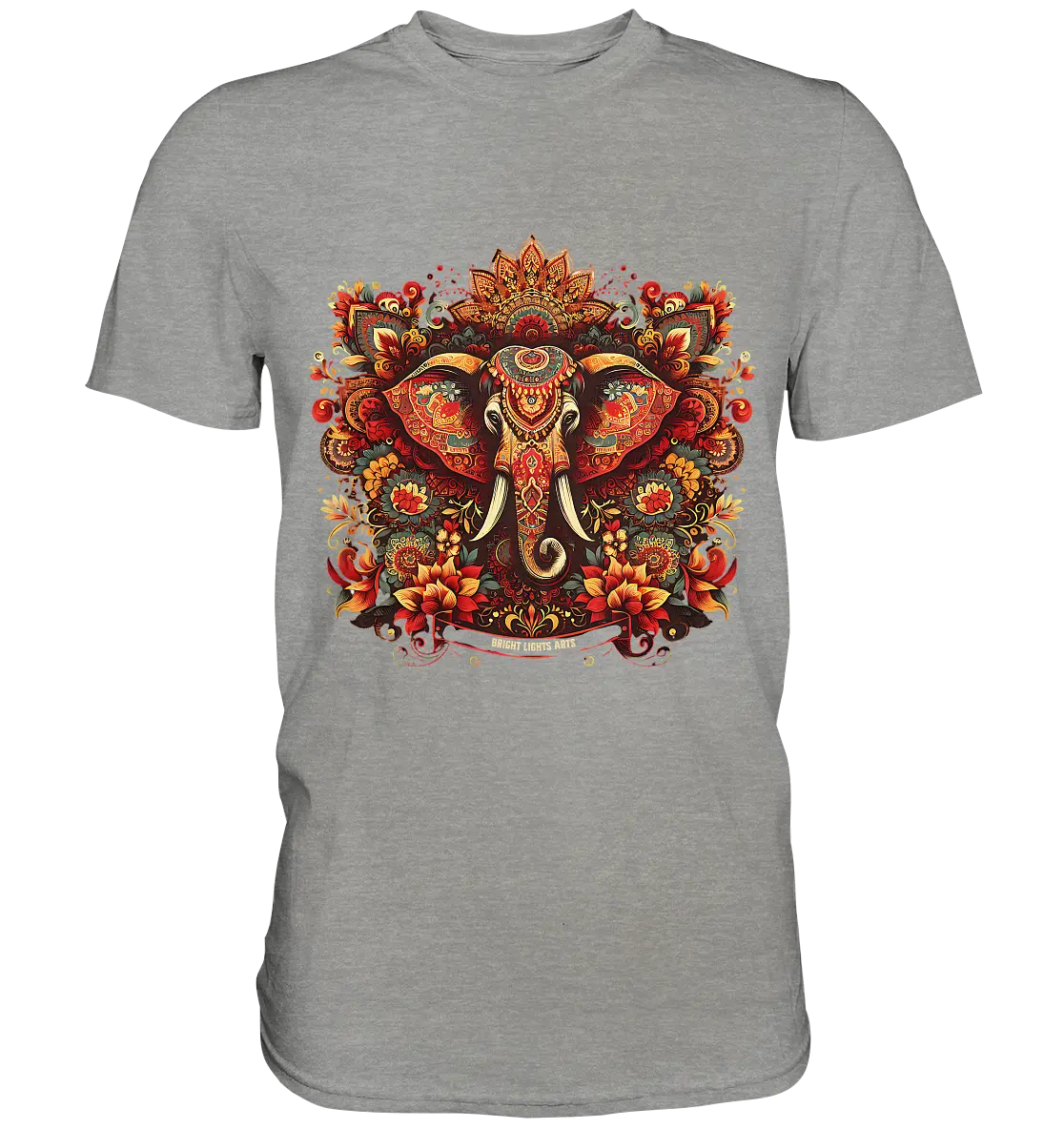 Ornamentaler Elefant: Kunstvolle Farbenpracht - Premium Shirt Bright Lights Arts