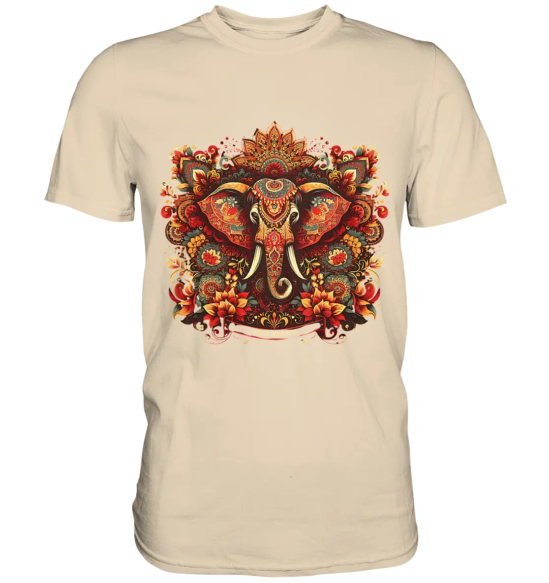 Ornamentaler Elefant: Kunstvolle Farbenpracht - Premium Shirt Bright Lights Arts