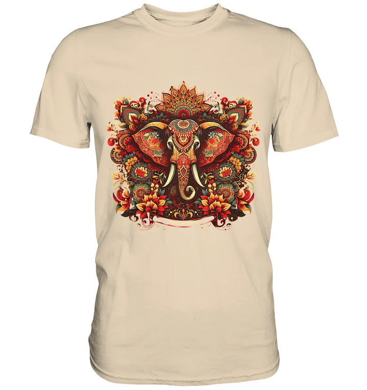 Ornamentaler Elefant: Kunstvolle Farbenpracht - Premium Shirt Bright Lights Arts
