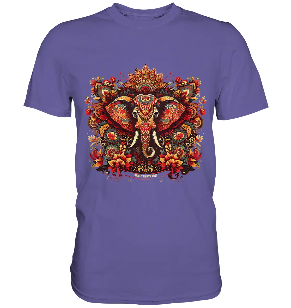 Ornamentaler Elefant: Kunstvolle Farbenpracht - Premium Shirt Bright Lights Arts
