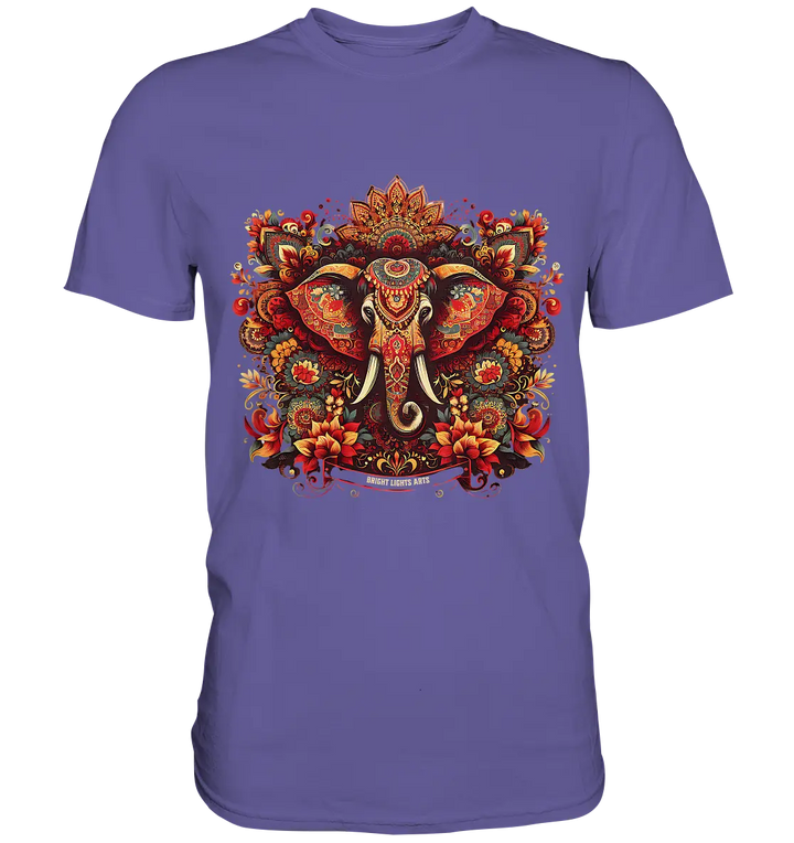 Ornamentaler Elefant: Kunstvolle Farbenpracht - Premium Shirt Bright Lights Arts