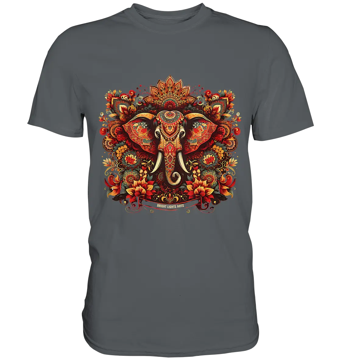 Ornamentaler Elefant: Kunstvolle Farbenpracht - Premium Shirt Bright Lights Arts