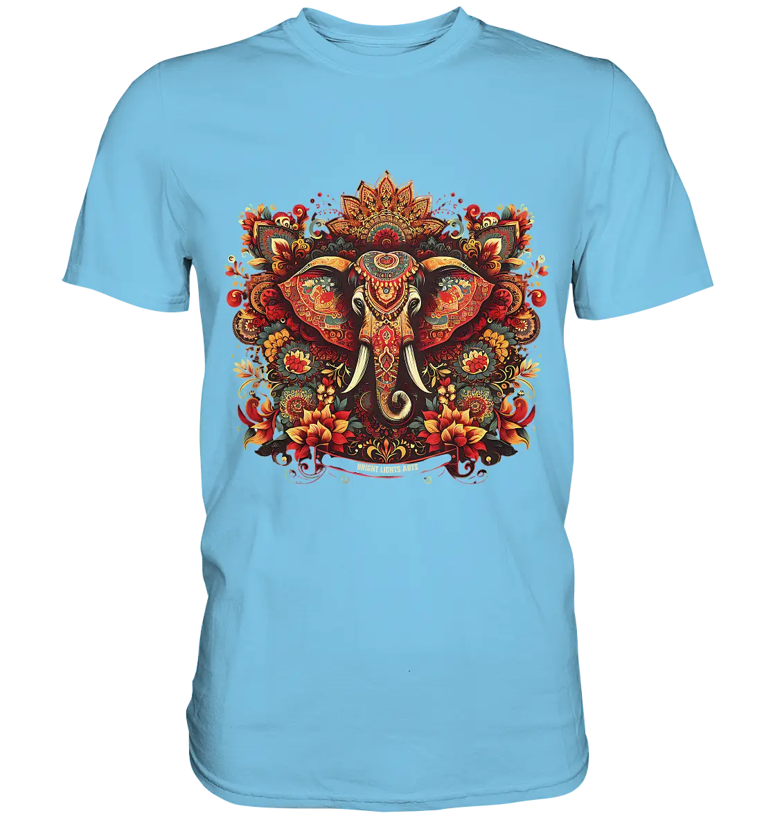 Ornamentaler Elefant: Kunstvolle Farbenpracht - Premium Shirt Bright Lights Arts