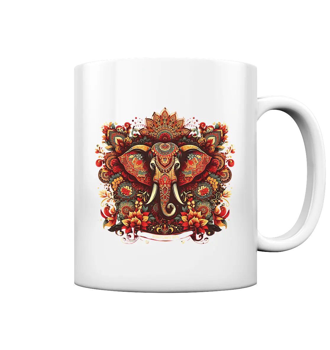 Ornamentaler Elefant: Kunstvolle Farbenpracht - Tasse glossy Bright Lights Arts