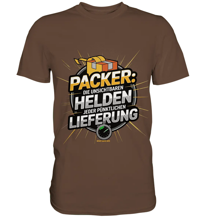 PACKER: Unsichtbare Helden der Logistik – Ein Design für Berufsstolz - Premium Shirt - Bright Lights Arts