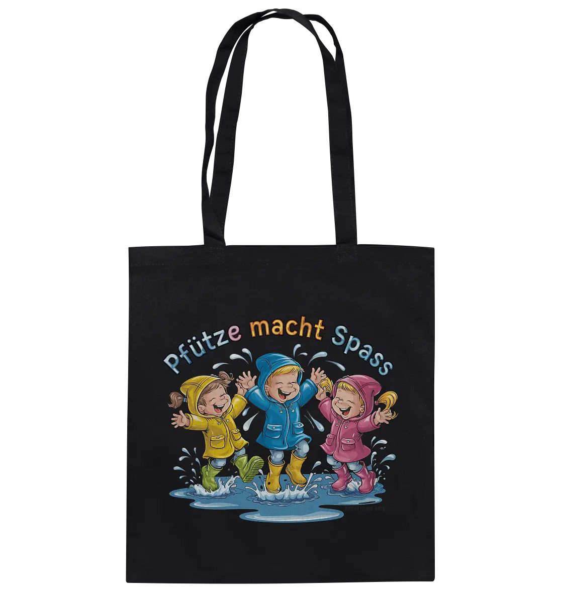 Pfützen-Spaß: Kinder im Regen - Baumwolltasche Bright Lights Arts