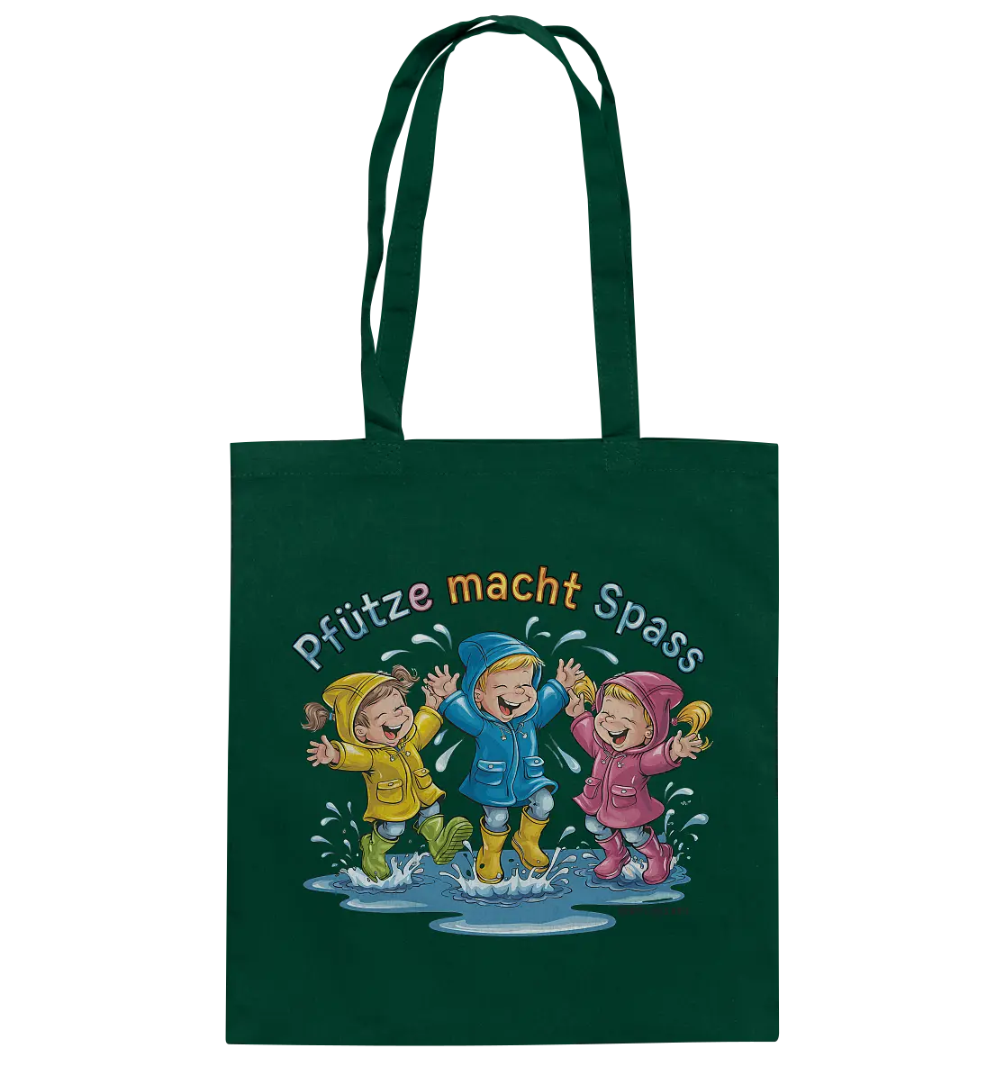 Pfützen-Spaß: Kinder im Regen - Baumwolltasche Bright Lights Arts
