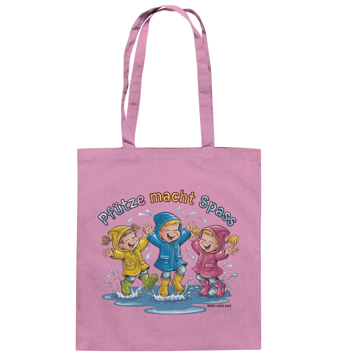 Pfützen-Spaß: Kinder im Regen - Baumwolltasche Bright Lights Arts